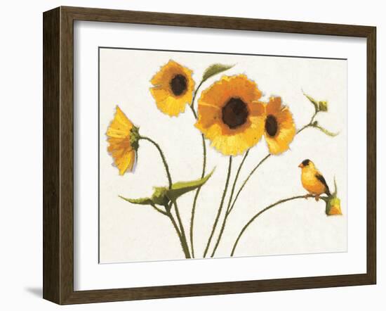 Sunny Flowers on White-Shirley Novak-Framed Art Print