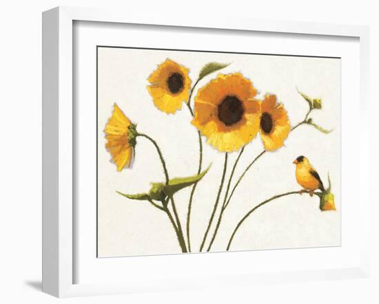 Sunny Flowers on White-Shirley Novak-Framed Art Print