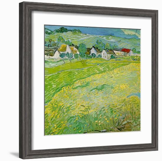 Sunny Meadow in Auvers-Vincent van Gogh-Framed Art Print