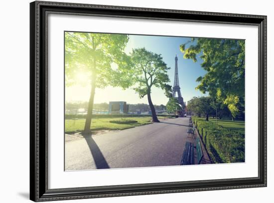 Sunny Morning and Eiffel Tower, Paris, France-Iakov Kalinin-Framed Photographic Print