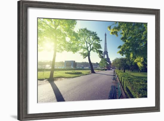 Sunny Morning and Eiffel Tower, Paris, France-Iakov Kalinin-Framed Photographic Print