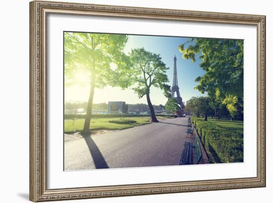 Sunny Morning and Eiffel Tower, Paris, France-Iakov Kalinin-Framed Photographic Print