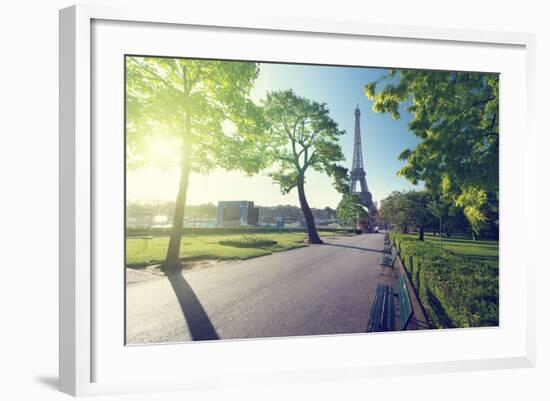 Sunny Morning and Eiffel Tower, Paris, France-Iakov Kalinin-Framed Photographic Print