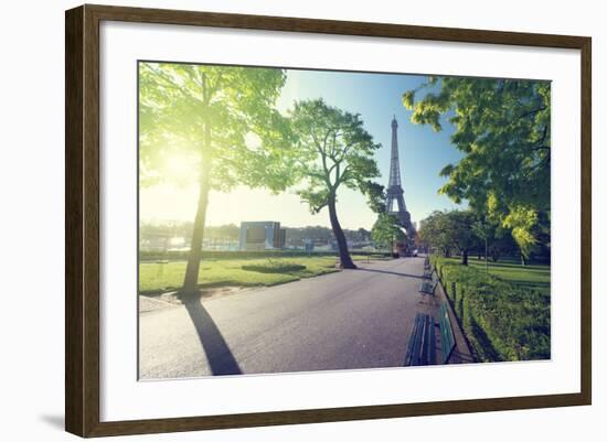 Sunny Morning and Eiffel Tower, Paris, France-Iakov Kalinin-Framed Photographic Print