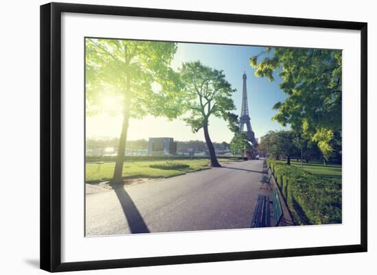 Sunny Morning and Eiffel Tower, Paris, France-Iakov Kalinin-Framed Photographic Print