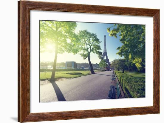 Sunny Morning and Eiffel Tower, Paris, France-Iakov Kalinin-Framed Photographic Print