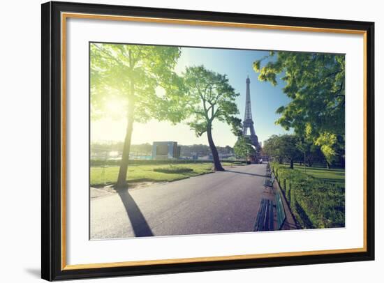 Sunny Morning and Eiffel Tower, Paris, France-Iakov Kalinin-Framed Photographic Print
