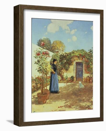 Sunny Morning, Villiers-Le-Bel-Childe Hassam-Framed Giclee Print