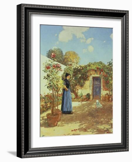 Sunny Morning, Villiers-Le-Bel-Childe Hassam-Framed Giclee Print