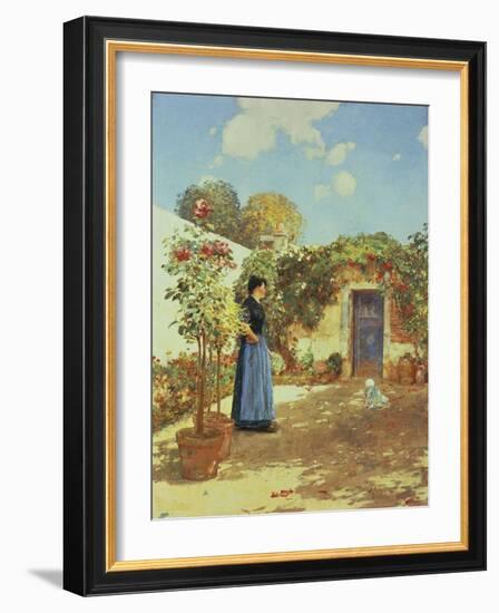 Sunny Morning, Villiers-Le-Bel-Childe Hassam-Framed Giclee Print