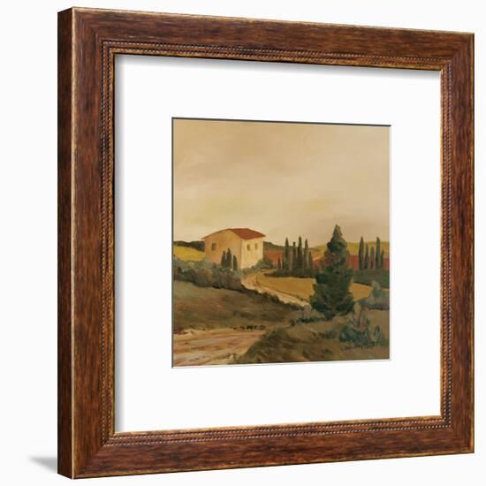 Sunny Tuscan Fields-Jean Clark-Framed Art Print