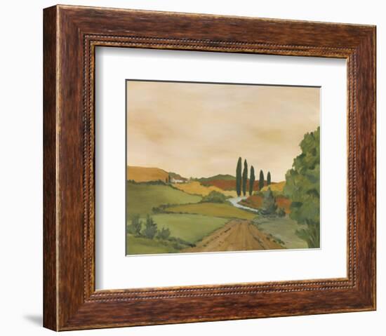 Sunny Tuscan Road-J^ Clark-Framed Giclee Print