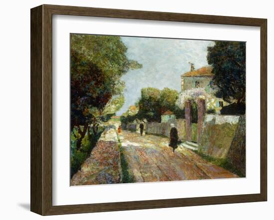 Sunny Village Street; Rue De Village Ensoleillee-Victor Charreton-Framed Giclee Print