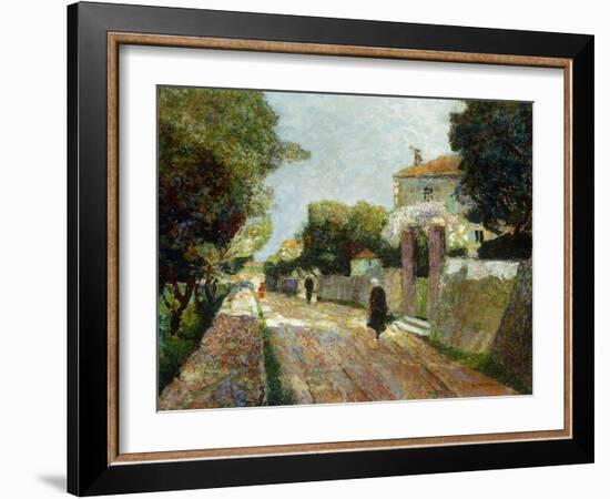 Sunny Village Street; Rue De Village Ensoleillee-Victor Charreton-Framed Giclee Print