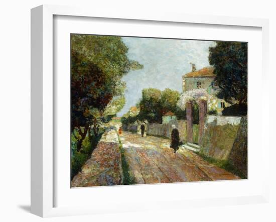 Sunny Village Street; Rue De Village Ensoleillee-Victor Charreton-Framed Giclee Print