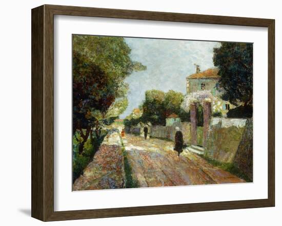 Sunny Village Street-Victor Gabriel Gilbert-Framed Giclee Print