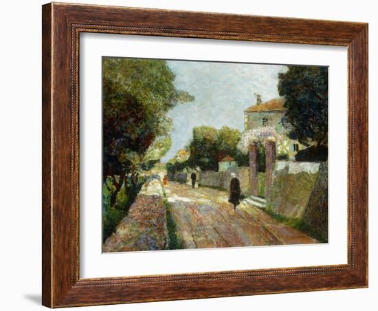 Sunny Village Street-Victor Gabriel Gilbert-Framed Giclee Print