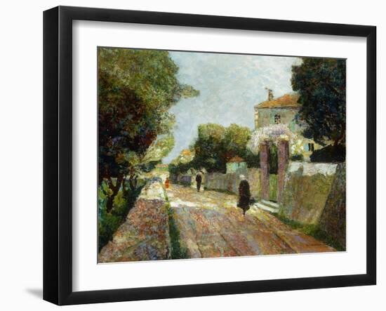 Sunny Village Street-Victor Gabriel Gilbert-Framed Giclee Print