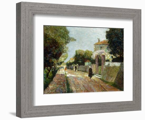 Sunny Village Street-Victor Gabriel Gilbert-Framed Giclee Print