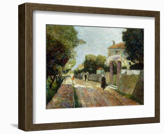 Sunny Village Street-Victor Gabriel Gilbert-Framed Giclee Print