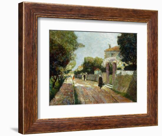 Sunny Village Street-Victor Gabriel Gilbert-Framed Giclee Print