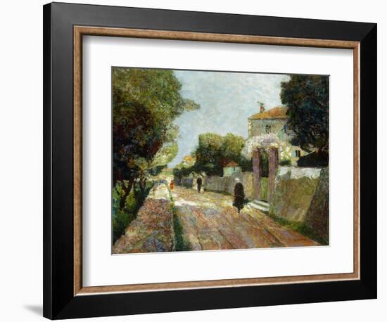 Sunny Village Street-Victor Gabriel Gilbert-Framed Giclee Print