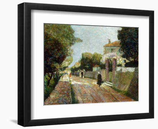 Sunny Village Street-Victor Gabriel Gilbert-Framed Giclee Print