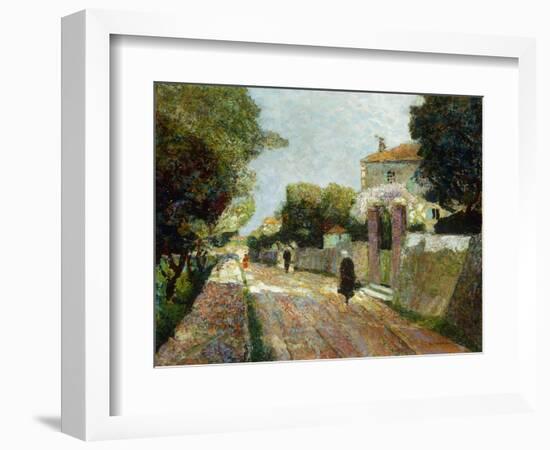 Sunny Village Street-Victor Gabriel Gilbert-Framed Giclee Print