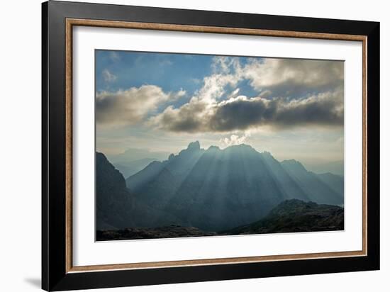 Sunrays Behind Cloud at Dachstein and BischofsmŸtze Mountains-Stefan Sassenrath-Framed Photographic Print