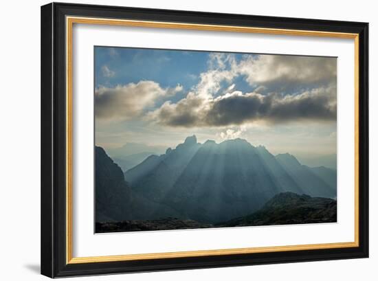 Sunrays Behind Cloud at Dachstein and BischofsmŸtze Mountains-Stefan Sassenrath-Framed Photographic Print