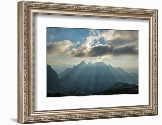 Sunrays Behind Cloud at Dachstein and BischofsmŸtze Mountains-Stefan Sassenrath-Framed Photographic Print