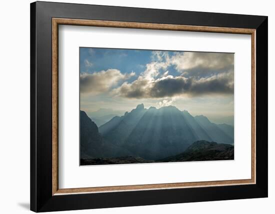 Sunrays Behind Cloud at Dachstein and BischofsmŸtze Mountains-Stefan Sassenrath-Framed Photographic Print