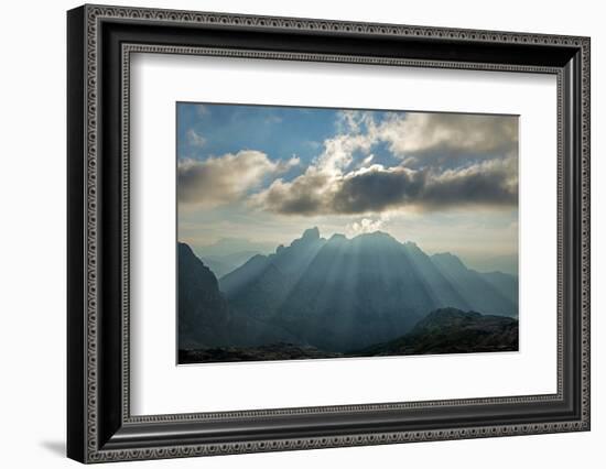 Sunrays Behind Cloud at Dachstein and BischofsmŸtze Mountains-Stefan Sassenrath-Framed Photographic Print