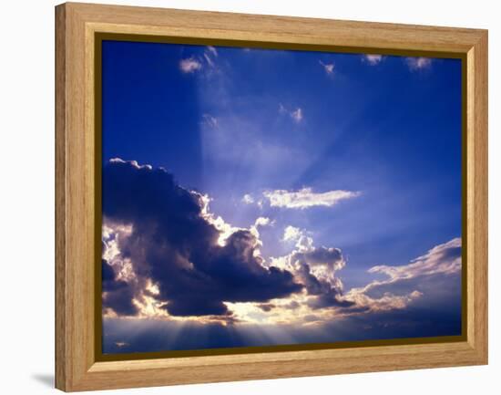 Sunrays Burst Through the Clouds-Janis Miglavs-Framed Premier Image Canvas