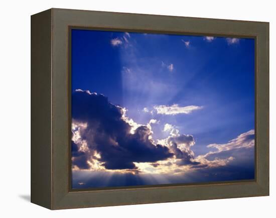 Sunrays Burst Through the Clouds-Janis Miglavs-Framed Premier Image Canvas