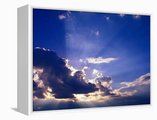 Sunrays Burst Through the Clouds-Janis Miglavs-Framed Premier Image Canvas