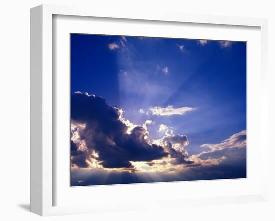 Sunrays Burst Through the Clouds-Janis Miglavs-Framed Photographic Print