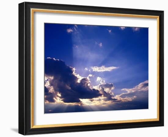 Sunrays Burst Through the Clouds-Janis Miglavs-Framed Photographic Print