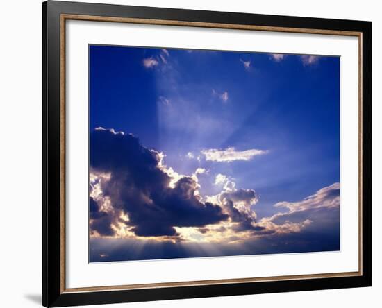 Sunrays Burst Through the Clouds-Janis Miglavs-Framed Photographic Print