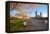 Sunrie Cherry Trees and Steel Bridge, Portland Oregon.-Craig Tuttle-Framed Premier Image Canvas