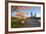 Sunrie Cherry Trees and Steel Bridge, Portland Oregon.-Craig Tuttle-Framed Photographic Print