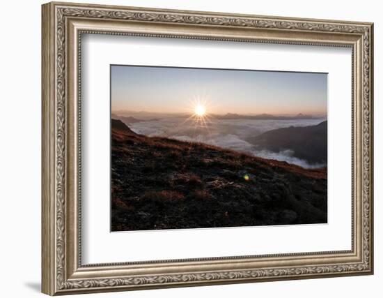 Sunrise Above a Sea of Clouds, Alps, South Tirol-Rolf Roeckl-Framed Photographic Print