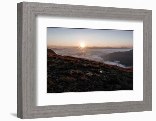 Sunrise Above a Sea of Clouds, Alps, South Tirol-Rolf Roeckl-Framed Photographic Print