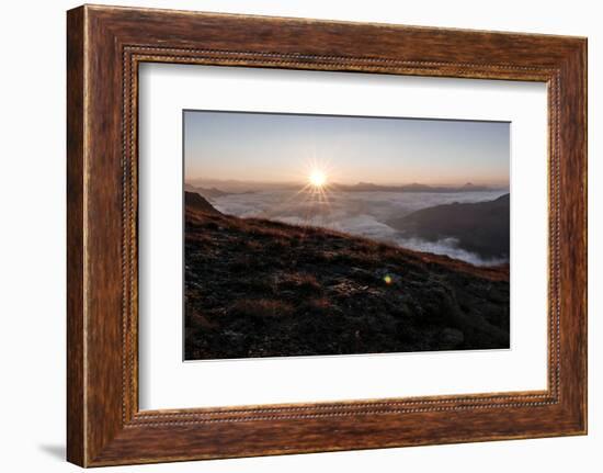 Sunrise Above a Sea of Clouds, Alps, South Tirol-Rolf Roeckl-Framed Photographic Print