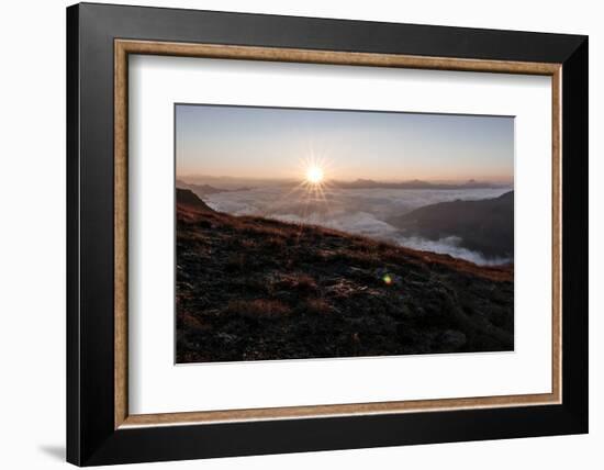 Sunrise Above a Sea of Clouds, Alps, South Tirol-Rolf Roeckl-Framed Photographic Print