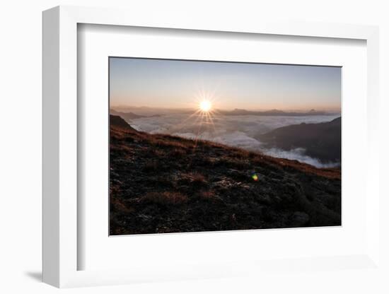 Sunrise Above a Sea of Clouds, Alps, South Tirol-Rolf Roeckl-Framed Photographic Print