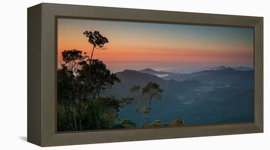 Sunrise Above Serra Do Mar State Park in Sao Paulo State, Brazil-Alex Saberi-Framed Premier Image Canvas