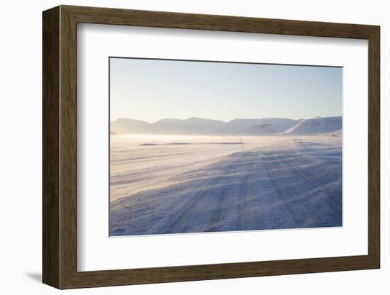 Sunrise, Adventdalen Valley Ice Road, Longyearbyen-Stephen Studd-Framed Photographic Print