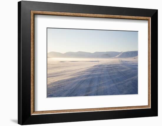 Sunrise, Adventdalen Valley Ice Road, Longyearbyen-Stephen Studd-Framed Photographic Print