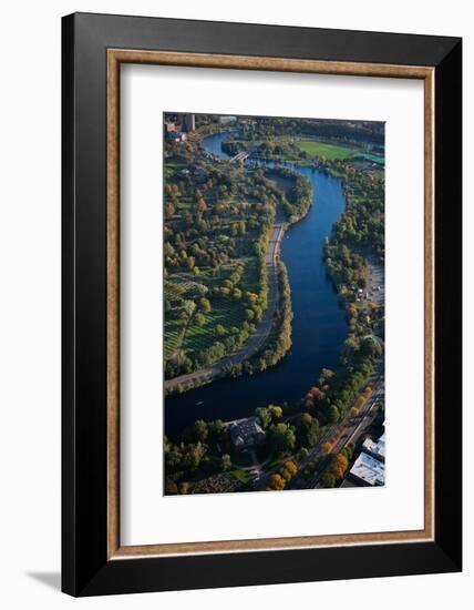 Sunrise Aerials of Charles River, Cambridge, Boston and New England-Joseph Sohm-Framed Photographic Print